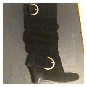 Suede wedge boots. Size 6.5 by Naughty Monkey.